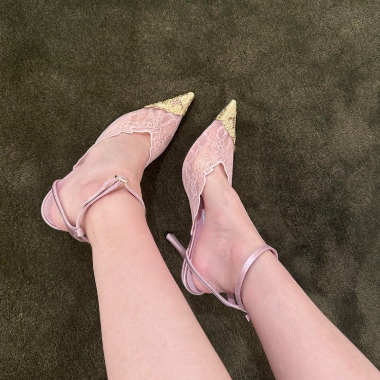 Women Fashion Korean - Nouvelles sandales roses à talons aiguilles