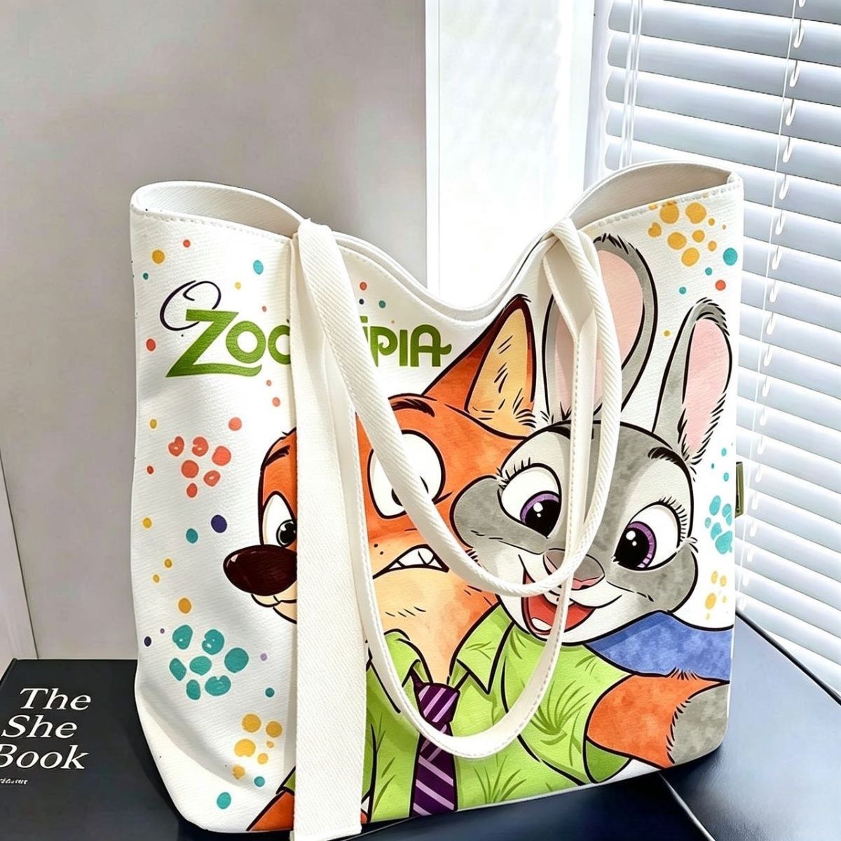 Canvas Tote Bag - Sac fourre-tout en toile Zootopia, grande