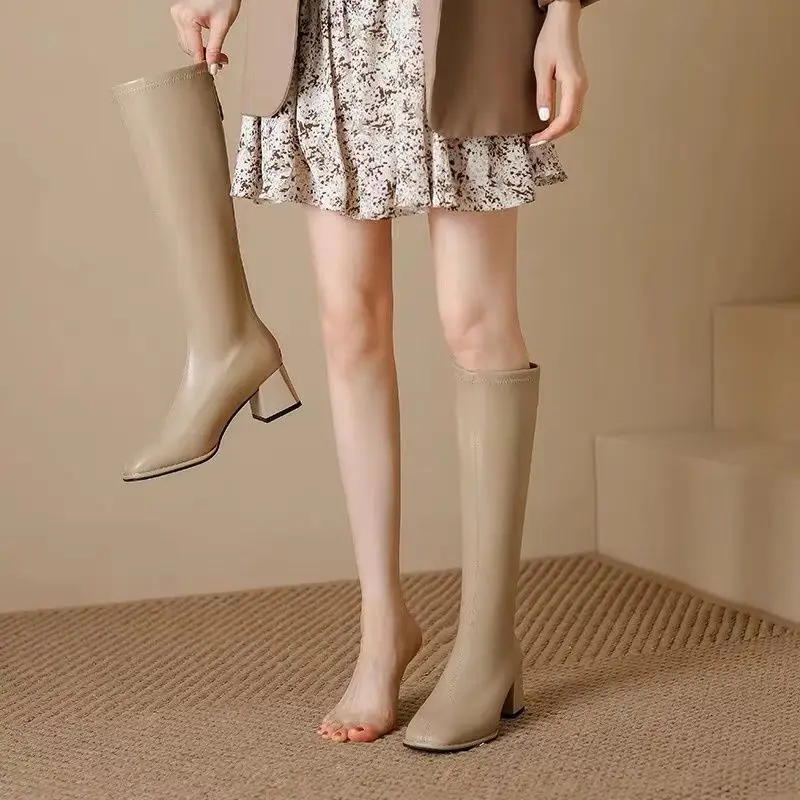Women'S Fashion Boots 2025 - Bottes longues à bout carré pour