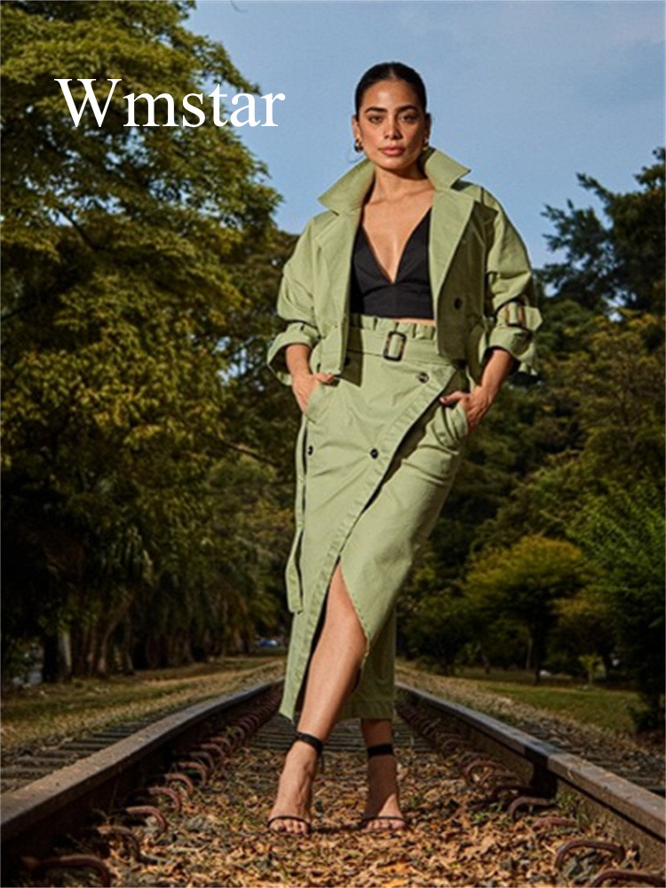 Belted Shirt Dress - Wmstar-Ensemble de vêtements de travail décontractés