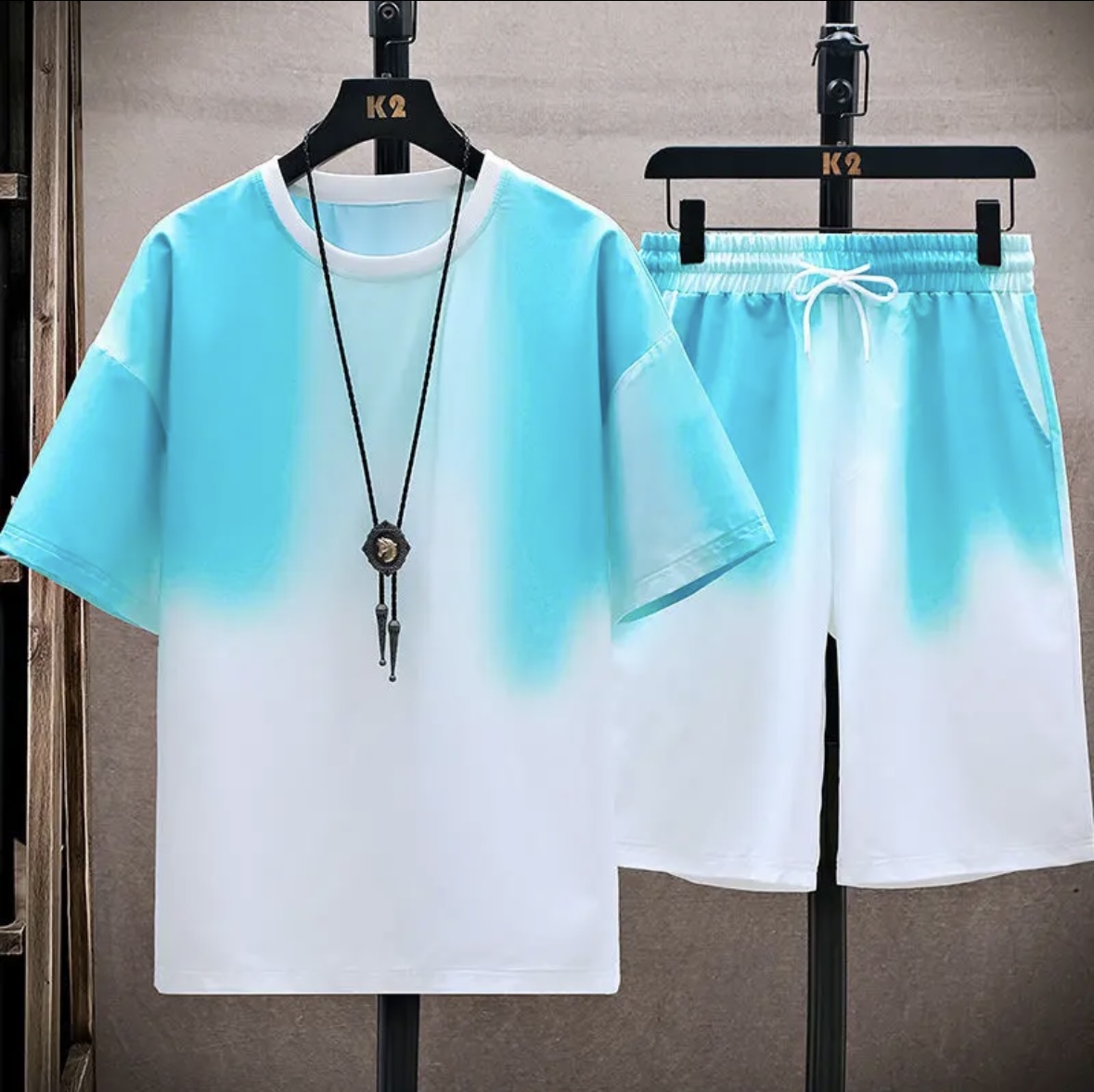 Women Fashion Korean - Nouvel ensemble d'été en soie glacée