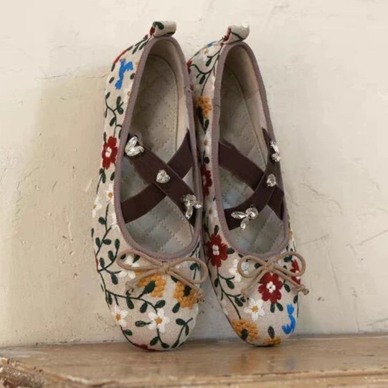 Broderie fleur ballerines femm - Women'S Fashion Brand Shoes avis et prix