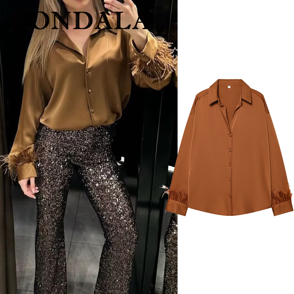 KONDALA Vintage solide Orange  - Women'S Fashion Trends Fall 2025 avis et prix