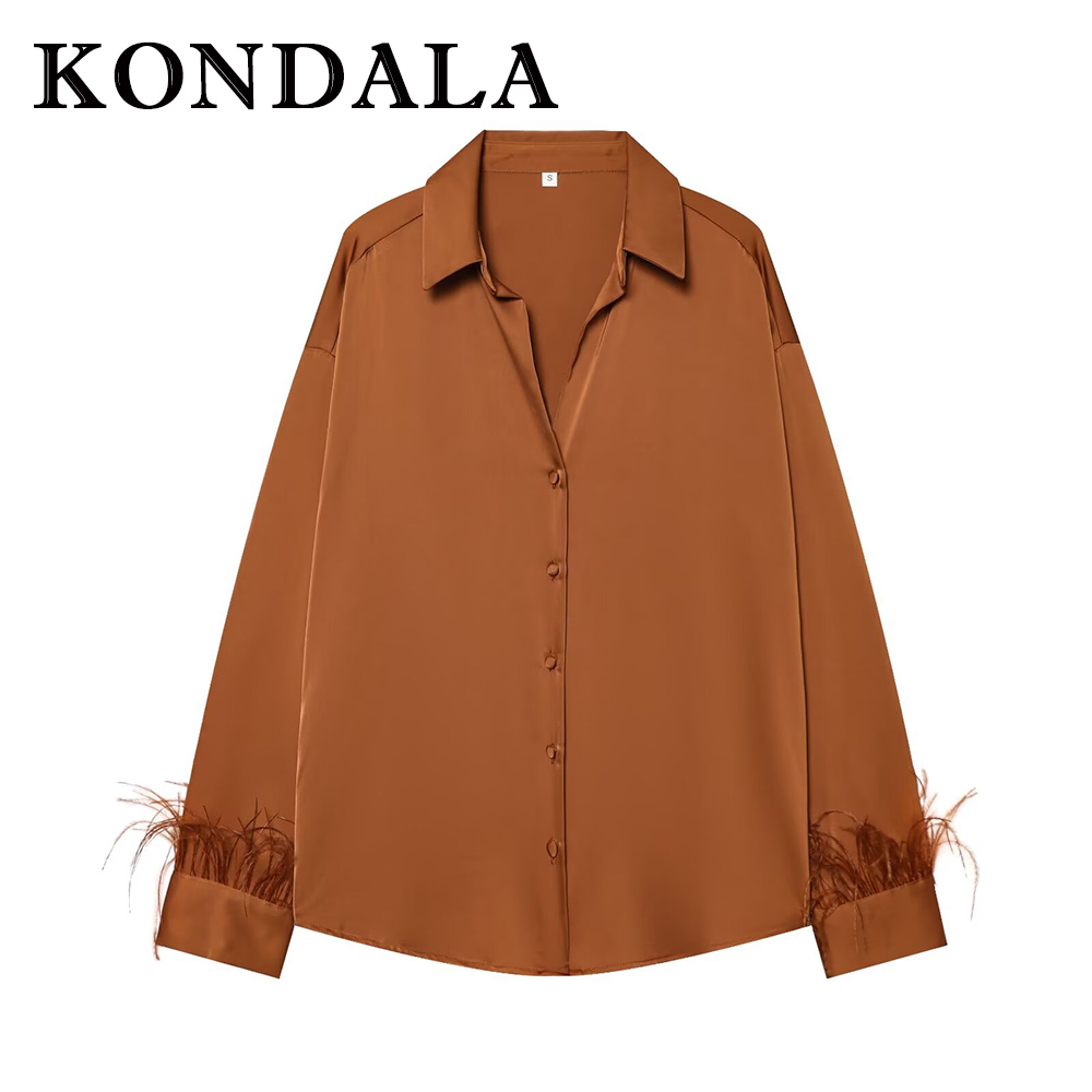 KONDALA Vintage solide Orange  - Women'S Fashion Trends Fall 2025 avis et prix
