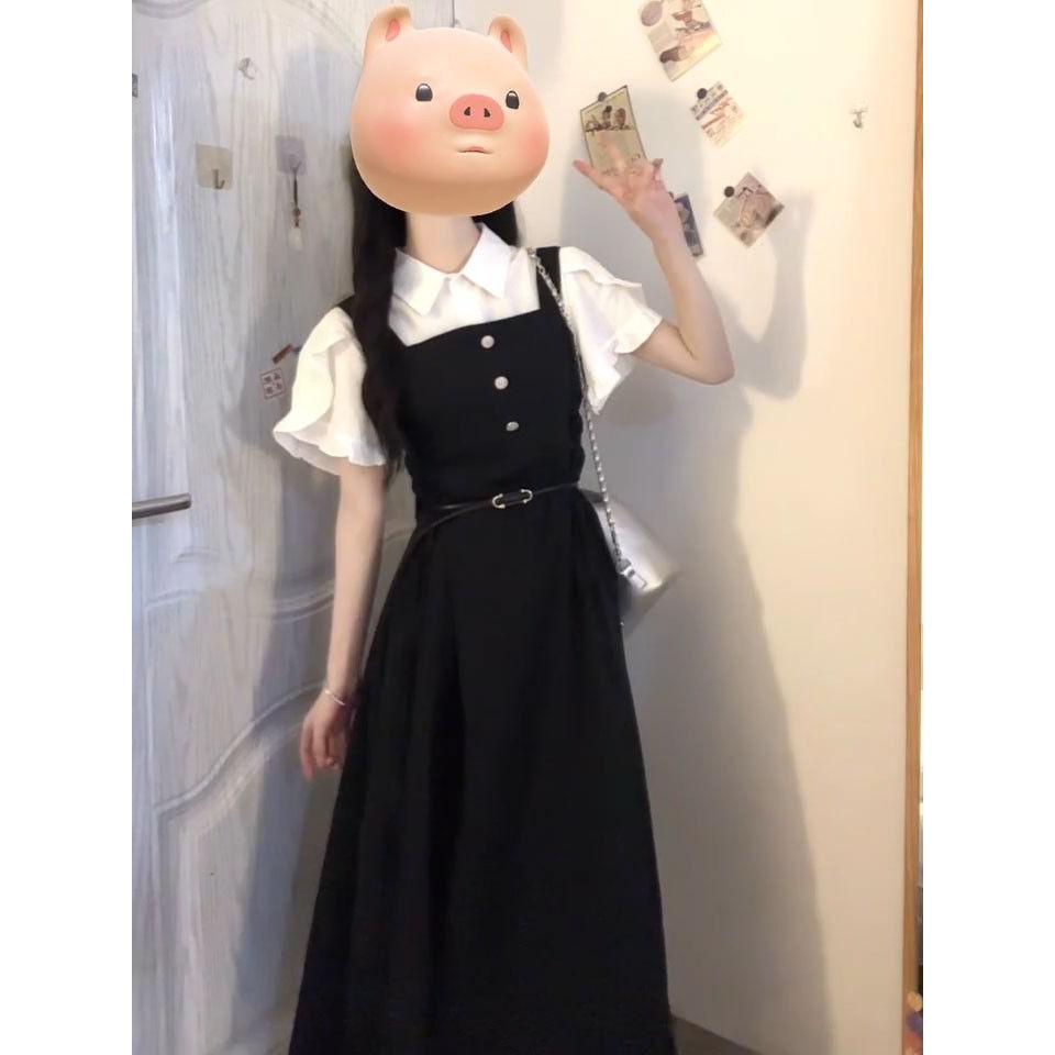 Robe noire sans bretelles de s - Belted Shirt Dress avis et prix