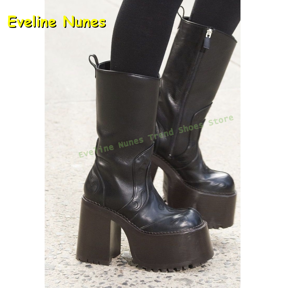 Plate-forme brodée bottes haut - Women'S Fashion Boots 2025 avis et prix