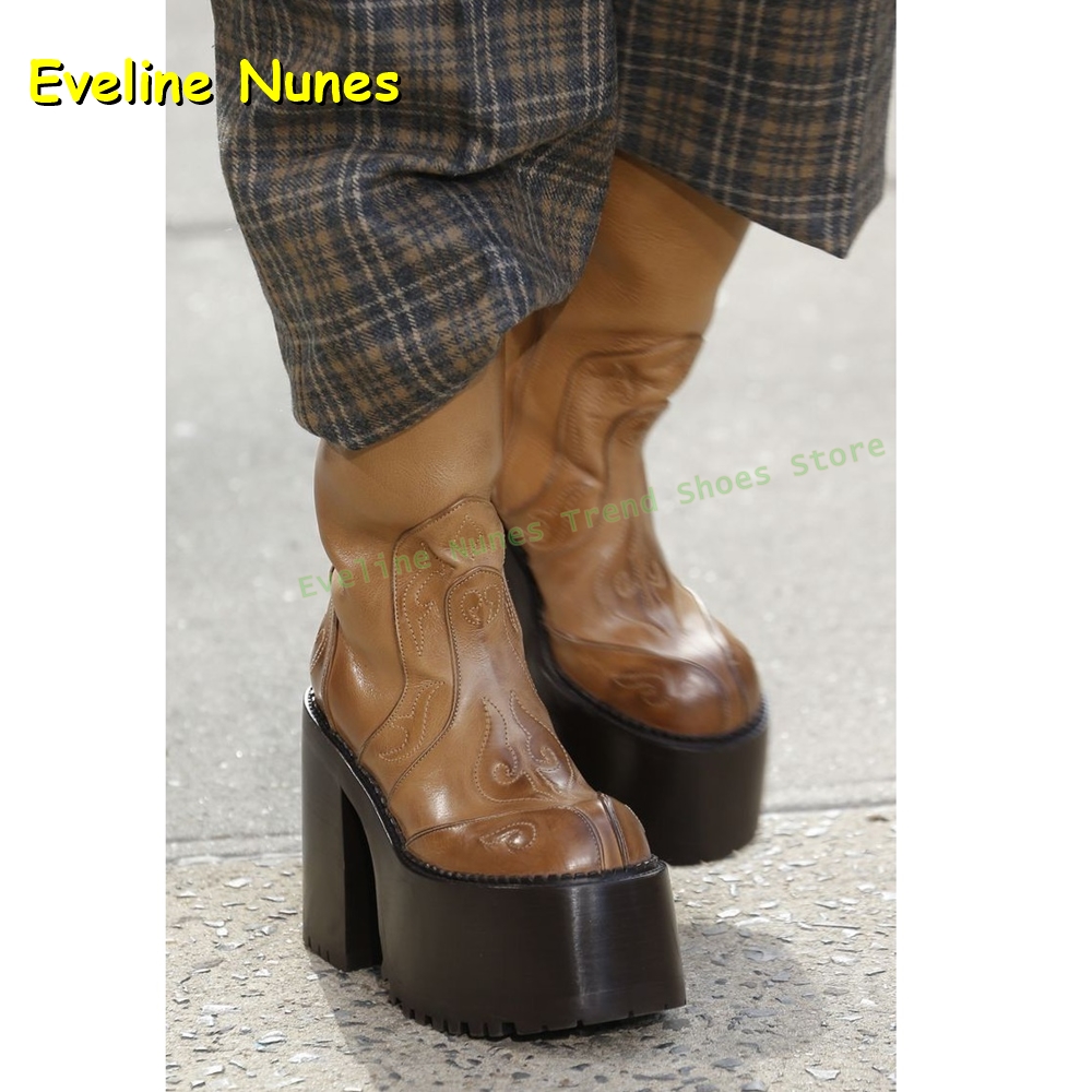 Plate-forme brodée bottes haut - Women'S Fashion Boots 2025 avis et prix