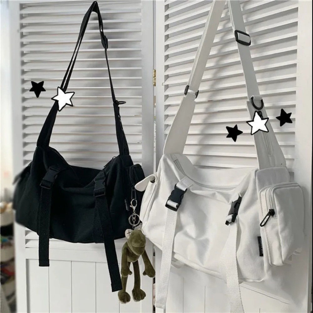 Sac à Bandoulière Noir avec Po - Canvas Tote Bag avis et prix