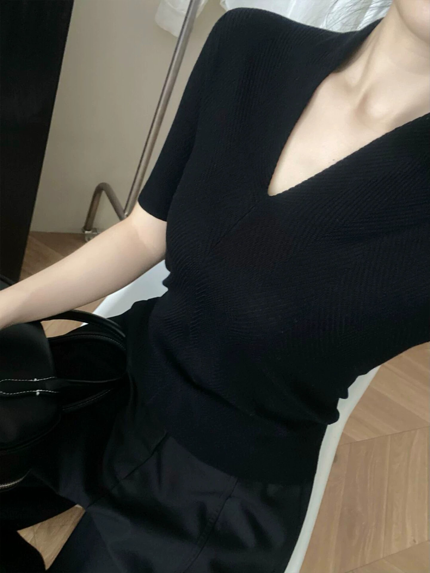 T-shirt en maille blanc col en - Women'S Fashion For Summer 2026 avis et prix