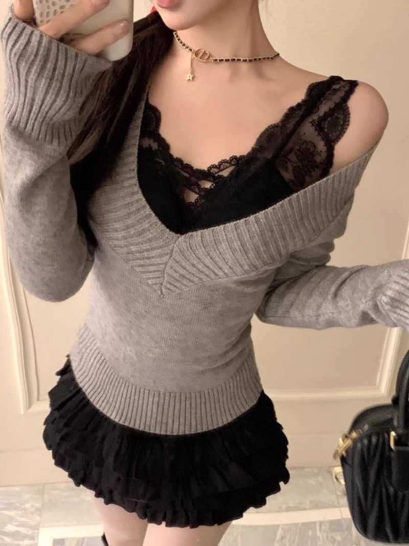 Pull femme Gyaru col en v tric - Women'S Fashion Trends Fall 2025 avis et prix